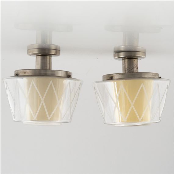 a pair of model '11197' ceiling lamps, Arvid Böhlmarks Lampfabrik, Stockholm, 1940's/50's by Harald Notini, 1940