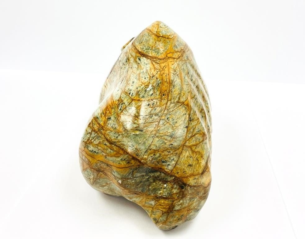 Artwork by Jonasie Faber, b. 1944
Untitled (Musk Ox)
stone
8 x 15.5 x 7.5 in 20.3 x 39.4 x 19.1 cm 1981
signed and dated on bottom, Made of stone