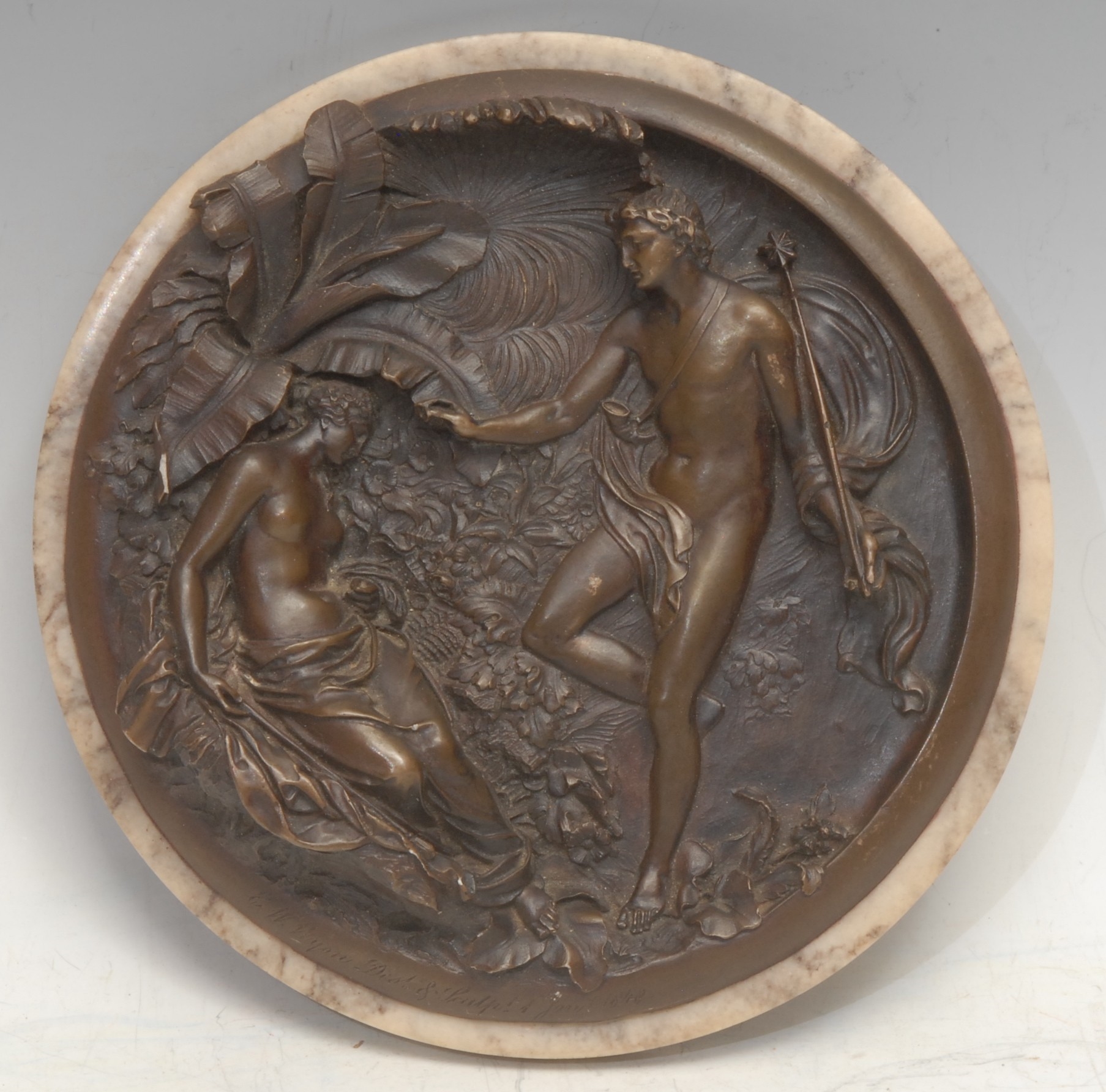Edward William Wyon | a bronzed marble plaque | MutualArt
