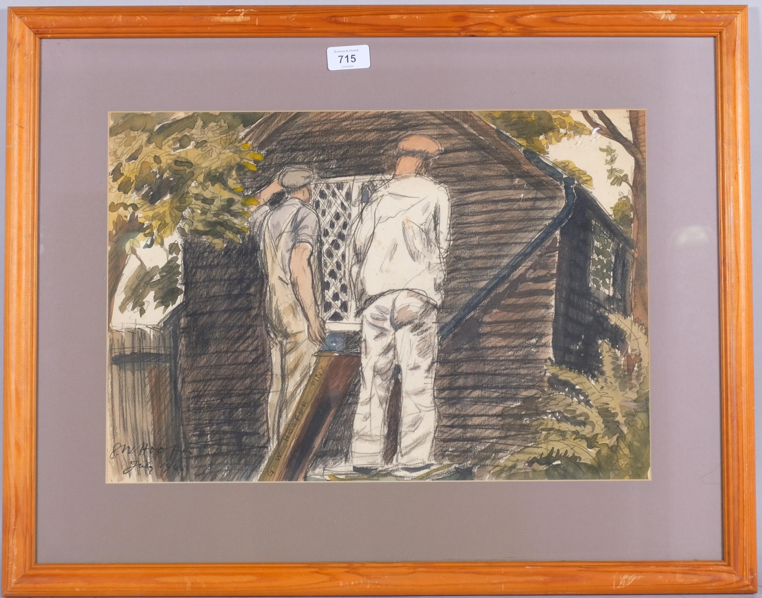 George Winston Hooper | workmen painting a house (1940) | MutualArt