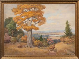 Untitled (Landscape with Stag) - Gerhard Ernest Untermann