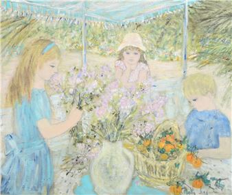 CHILDREN ARRANGING FLOWERS - Jocelyne Seguin