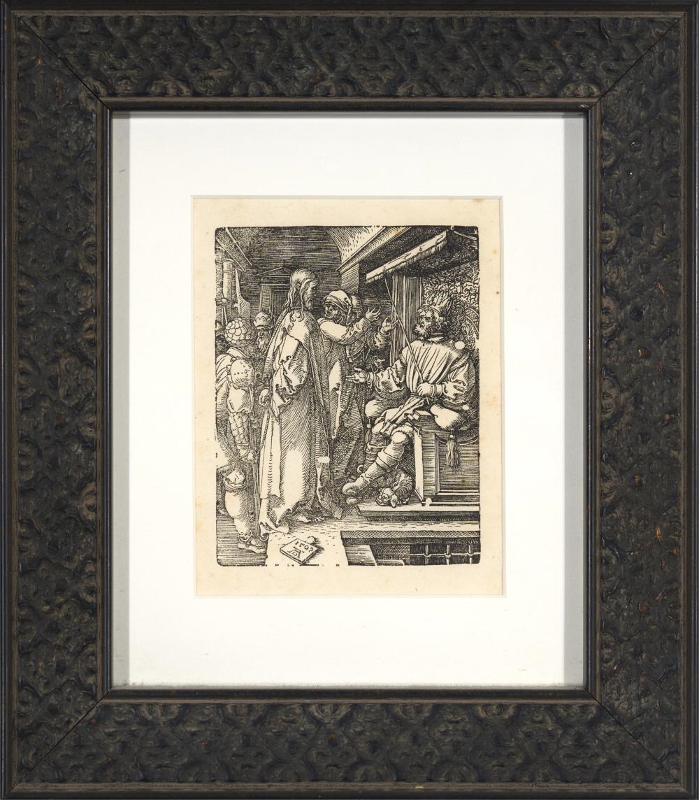 Artwork by Albrecht Dürer, Christ Before Herod, Small Passion, C18th, Made of woodcut