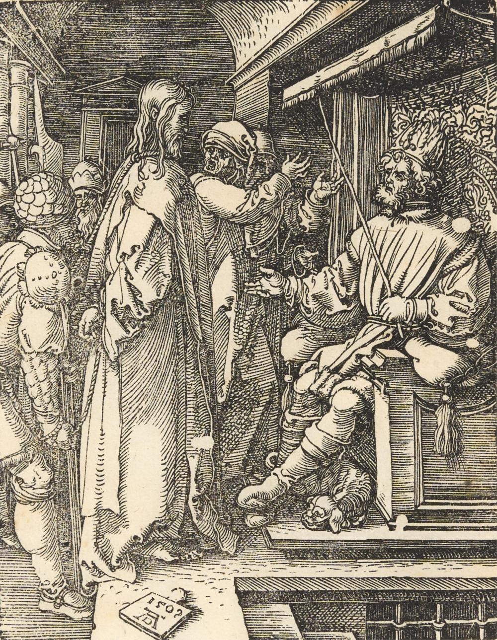 Artwork by Albrecht Dürer, Christ Before Herod, Small Passion, C18th, Made of woodcut