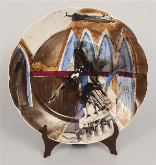 Painted plate by Helga Ingeborga Melnbarde, 20th century