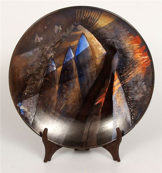 Painted plate by Helga Ingeborga Melnbarde, 20th century