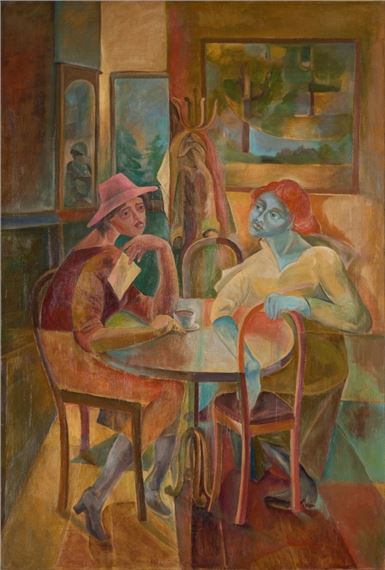 Im Caffee by Reinhold Ewald, 1922