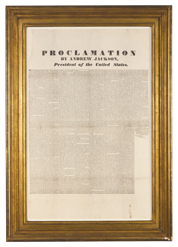 Andrew Jackson | NULLIFICATION CRISIS]. Proclamation by Andrew Jackson ...