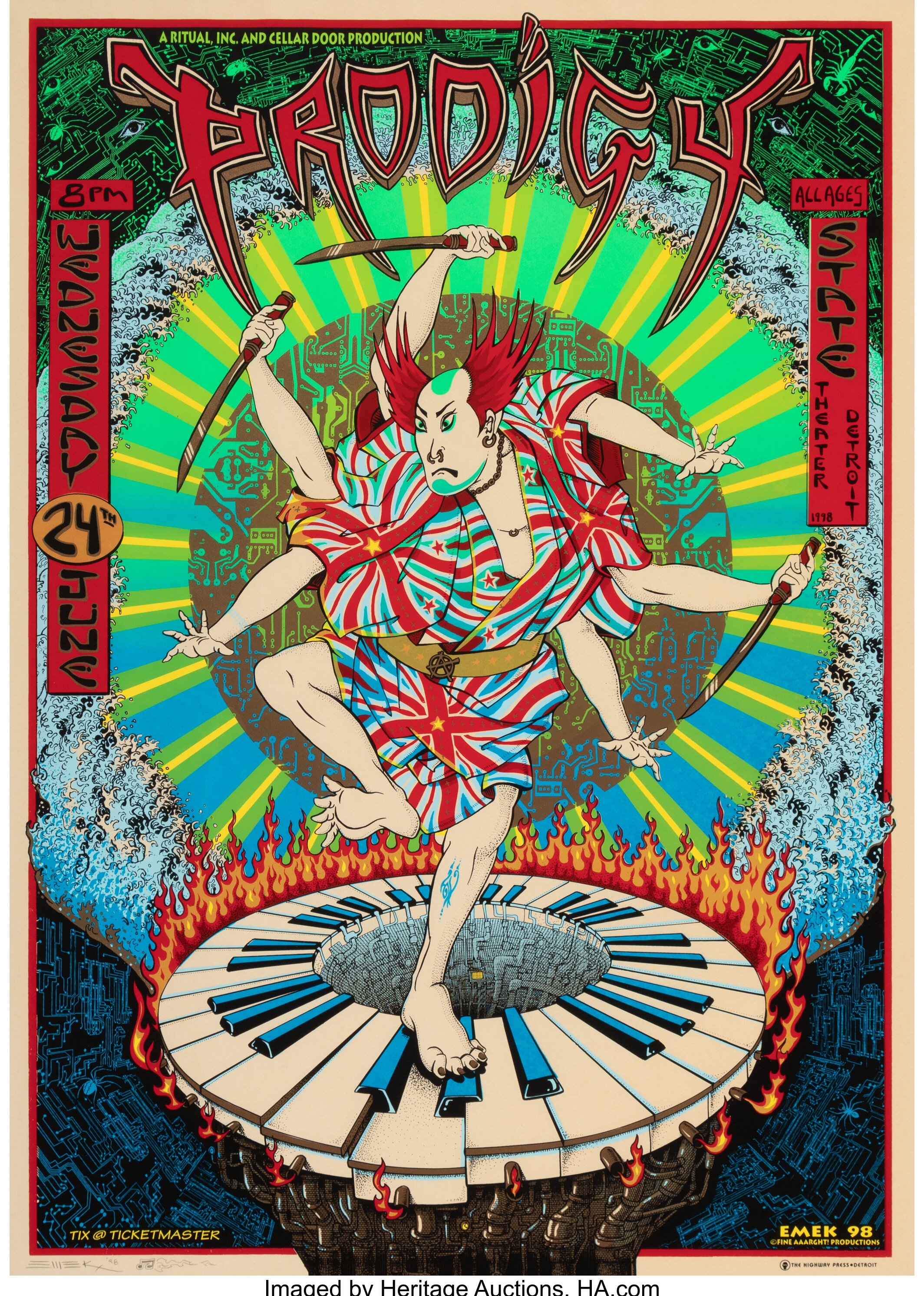 Artwork by Emek, The Prodigy Concert Poster, Made of Screenprint in colors on wove paper