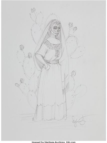 Woman by Cactus Sketch - Sylvia Ji