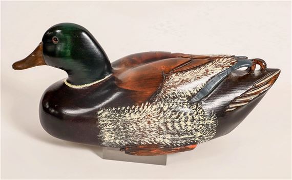 Wood Decoy by Koppy: Signed Hand-Carved & Painted Mallard Duck - Leo Koppy