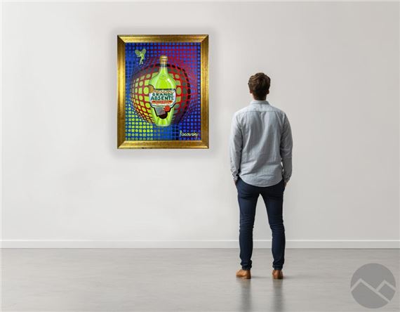 Michel Roux | John Pacovsky b.1950 Vasarely Absente Ad Painting | MutualArt