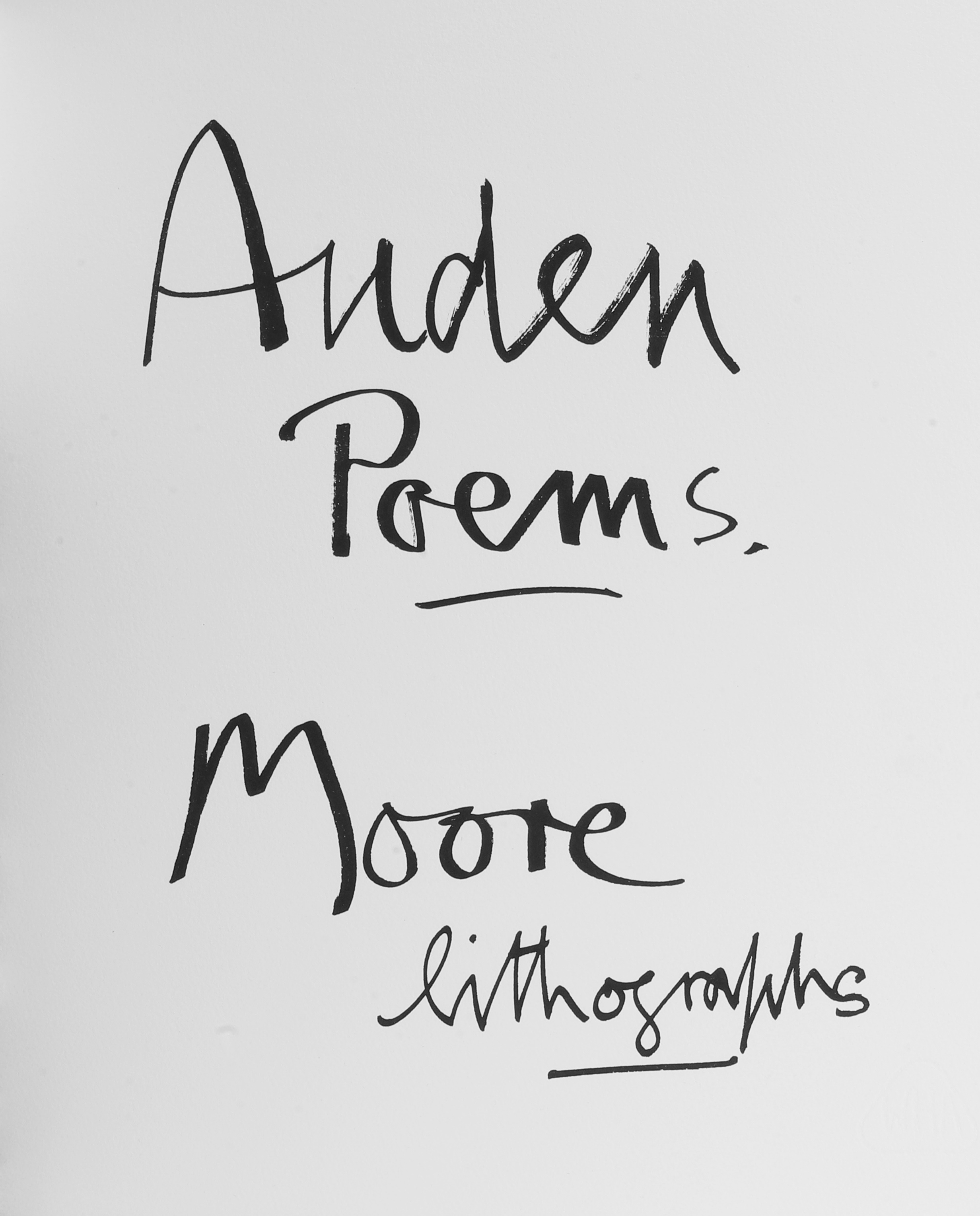 Artwork by Henry Moore, Auden Poems Moore Lithographs Portfolio 1974, Made of Lithographs Portfolio