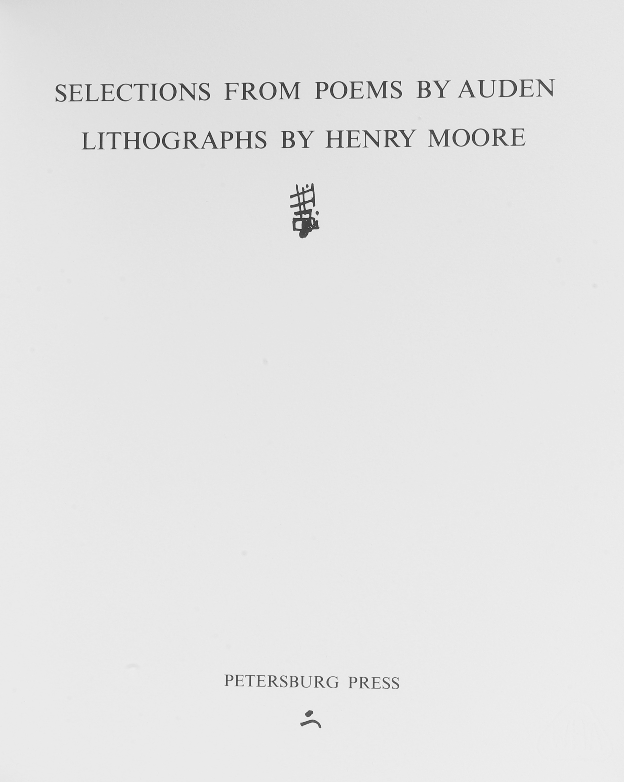 Artwork by Henry Moore, Auden Poems Moore Lithographs Portfolio 1974, Made of Lithographs Portfolio