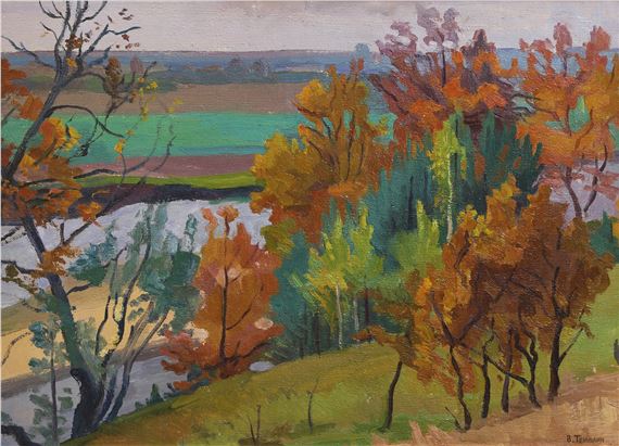 Autumn trees by Viktor Templin