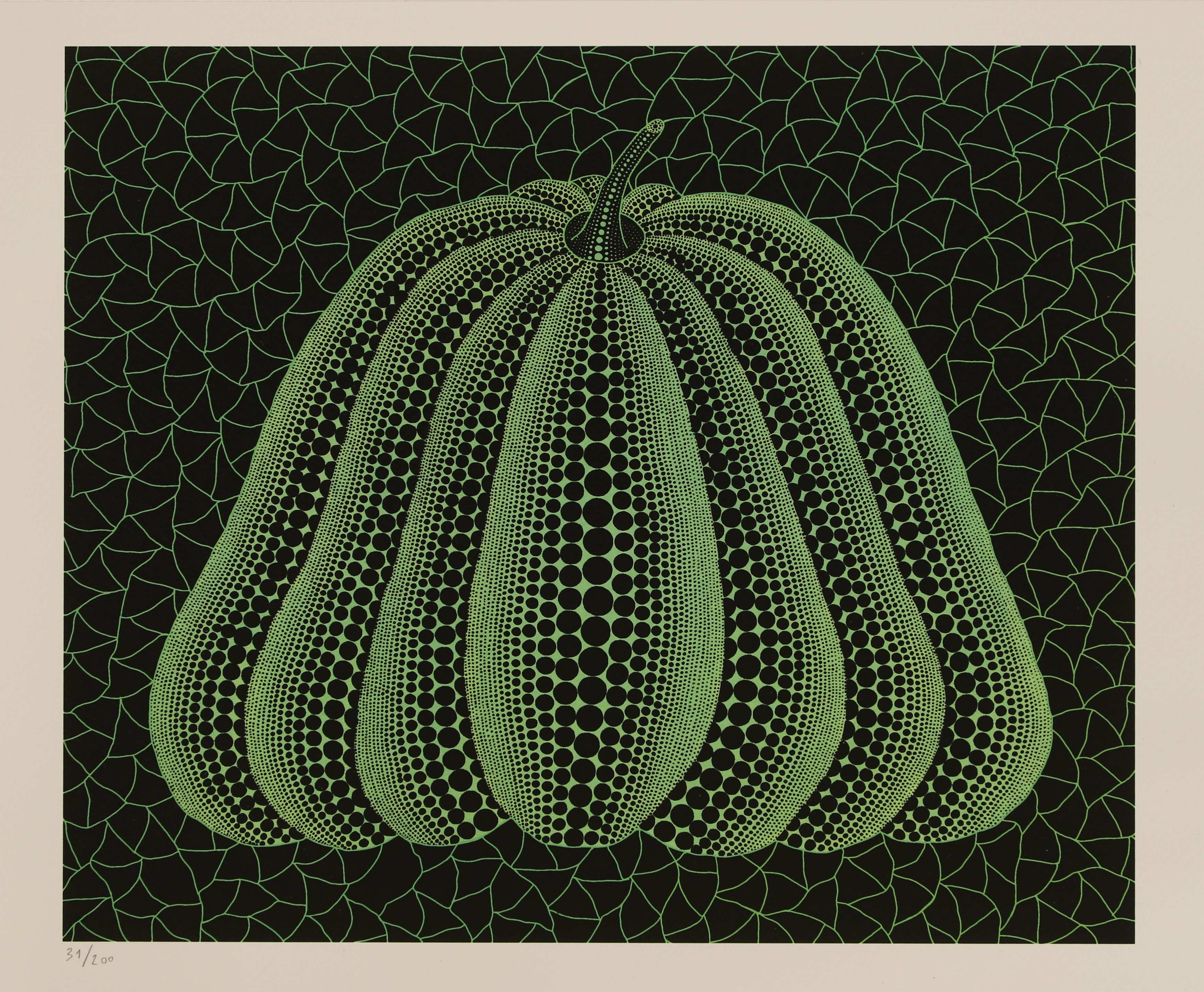Artwork by Yayoi Kusama, Pumpkin (green), Made of lithograph in colours