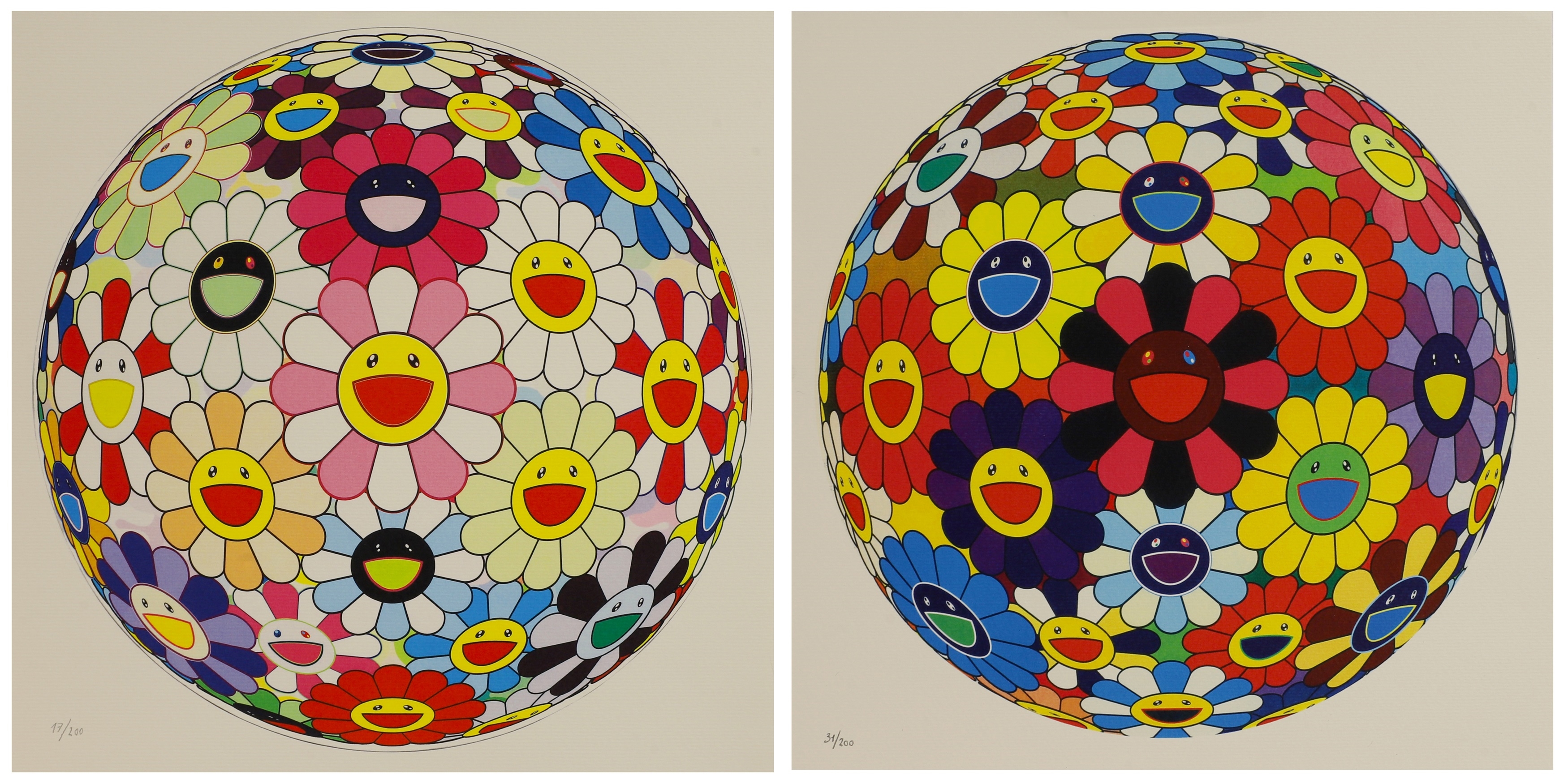 Artwork by Takashi Murakami, Flower Ball, Made of two lithographs in colours
