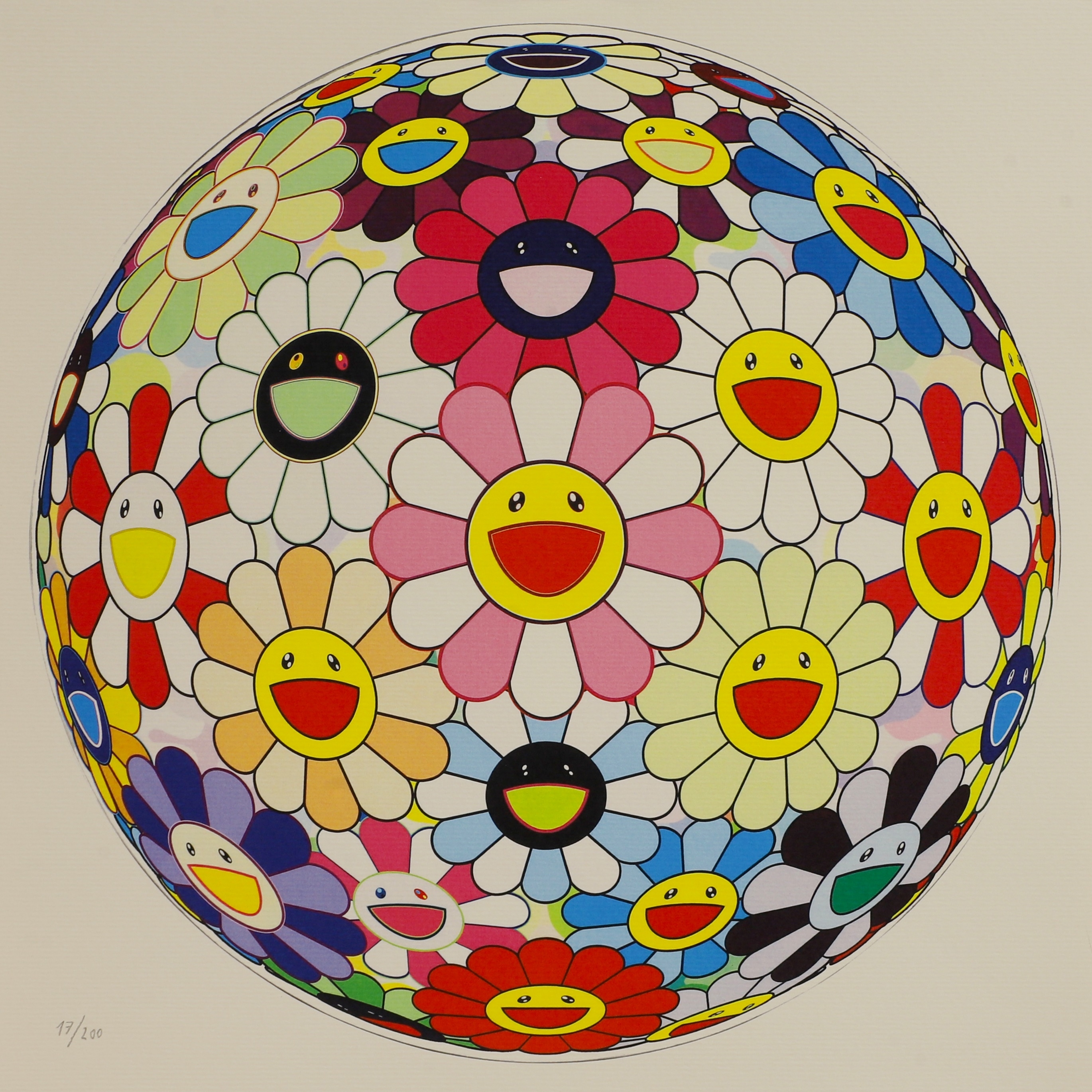 Artwork by Takashi Murakami, Flower Ball, Made of two lithographs in colours