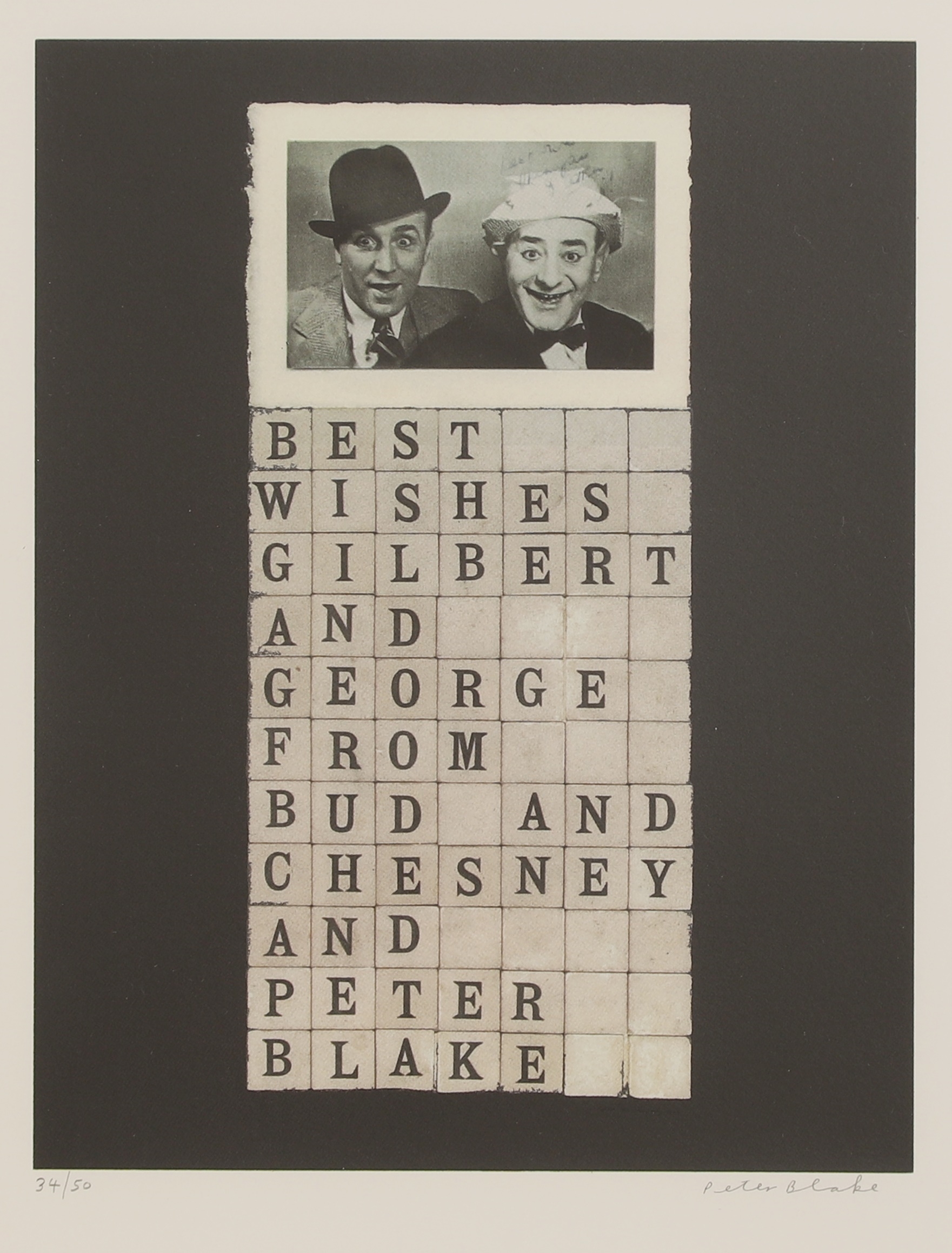 Peter Blake | ‘Best Wishes for Gilbert and George’ | MutualArt