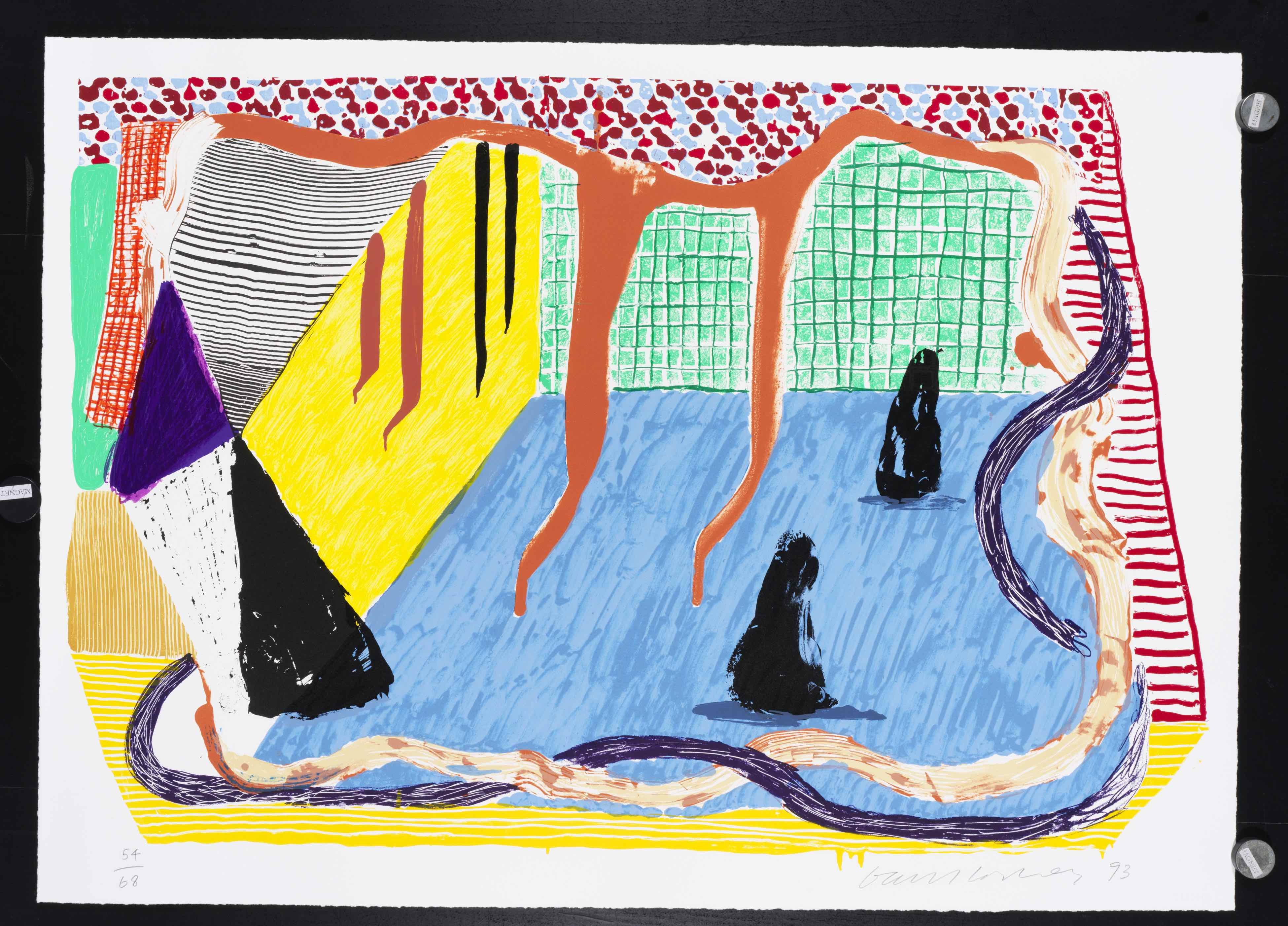 Artwork by David Hockney, Ink in the Room, Made of silkscreen in colors