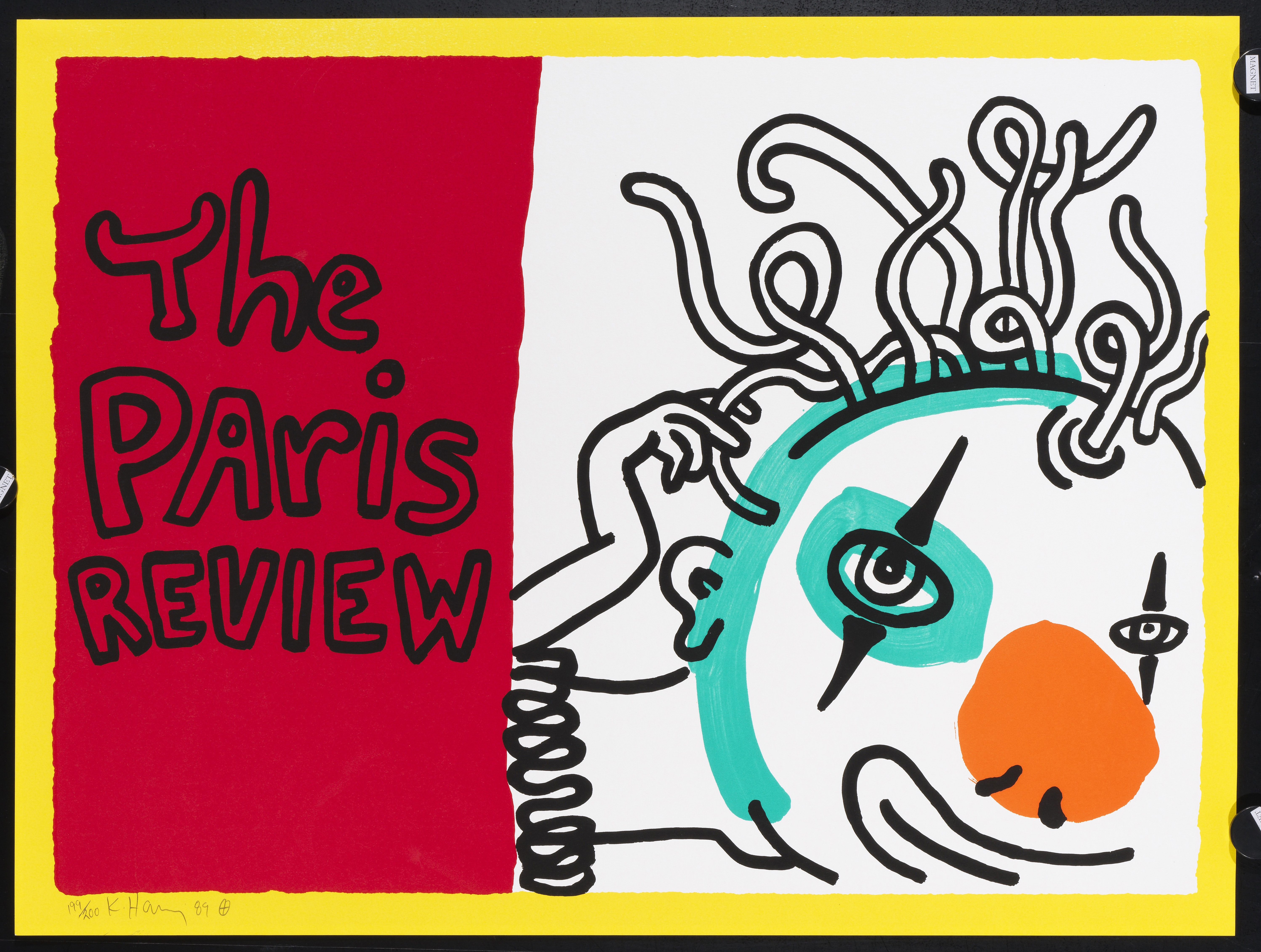 Artwork by Keith Haring, The Paris Review, Made of silkscreen in colors