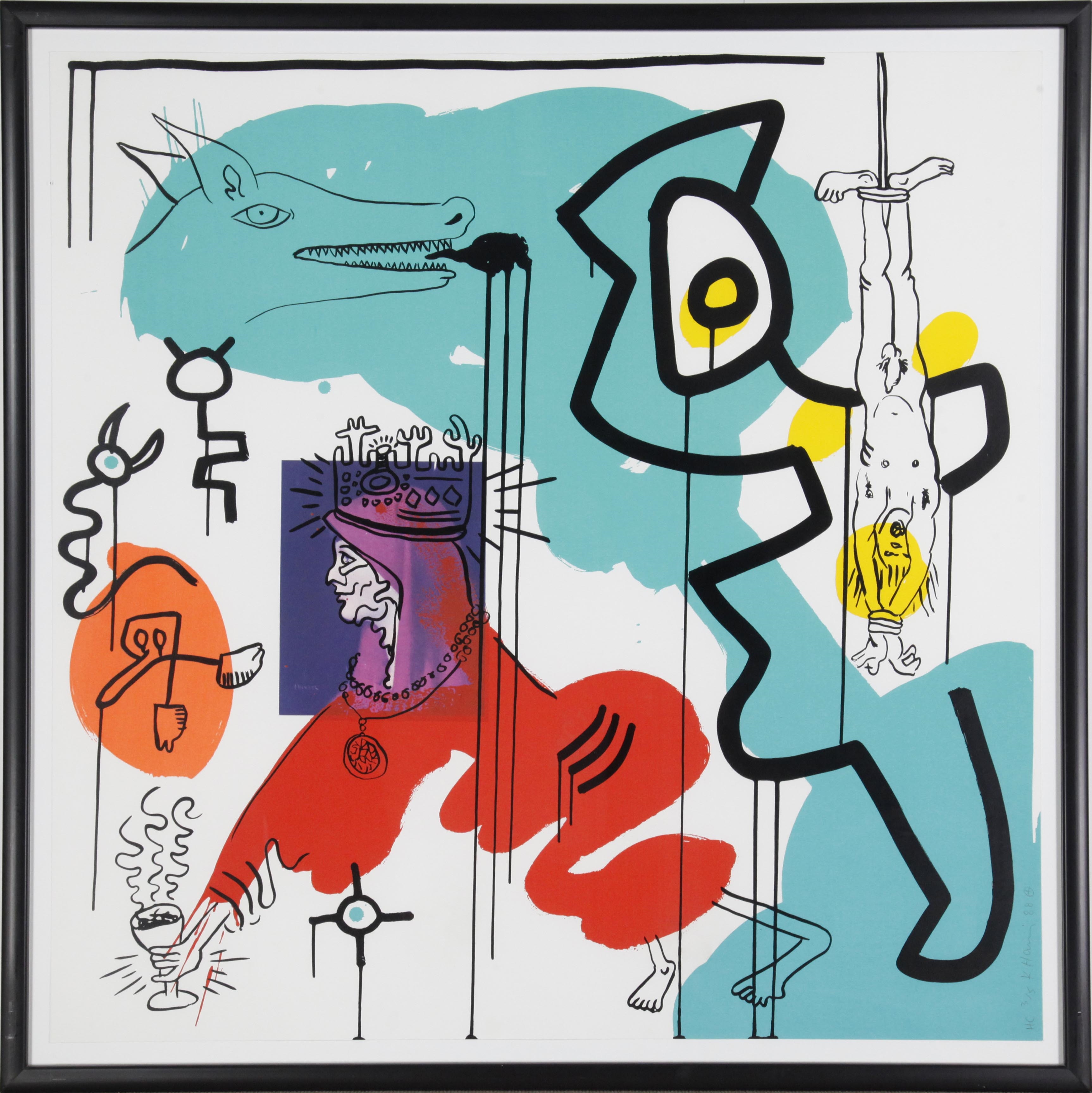 Artwork by Keith Haring, Apocalypse 9, Made of silkscreen in colors