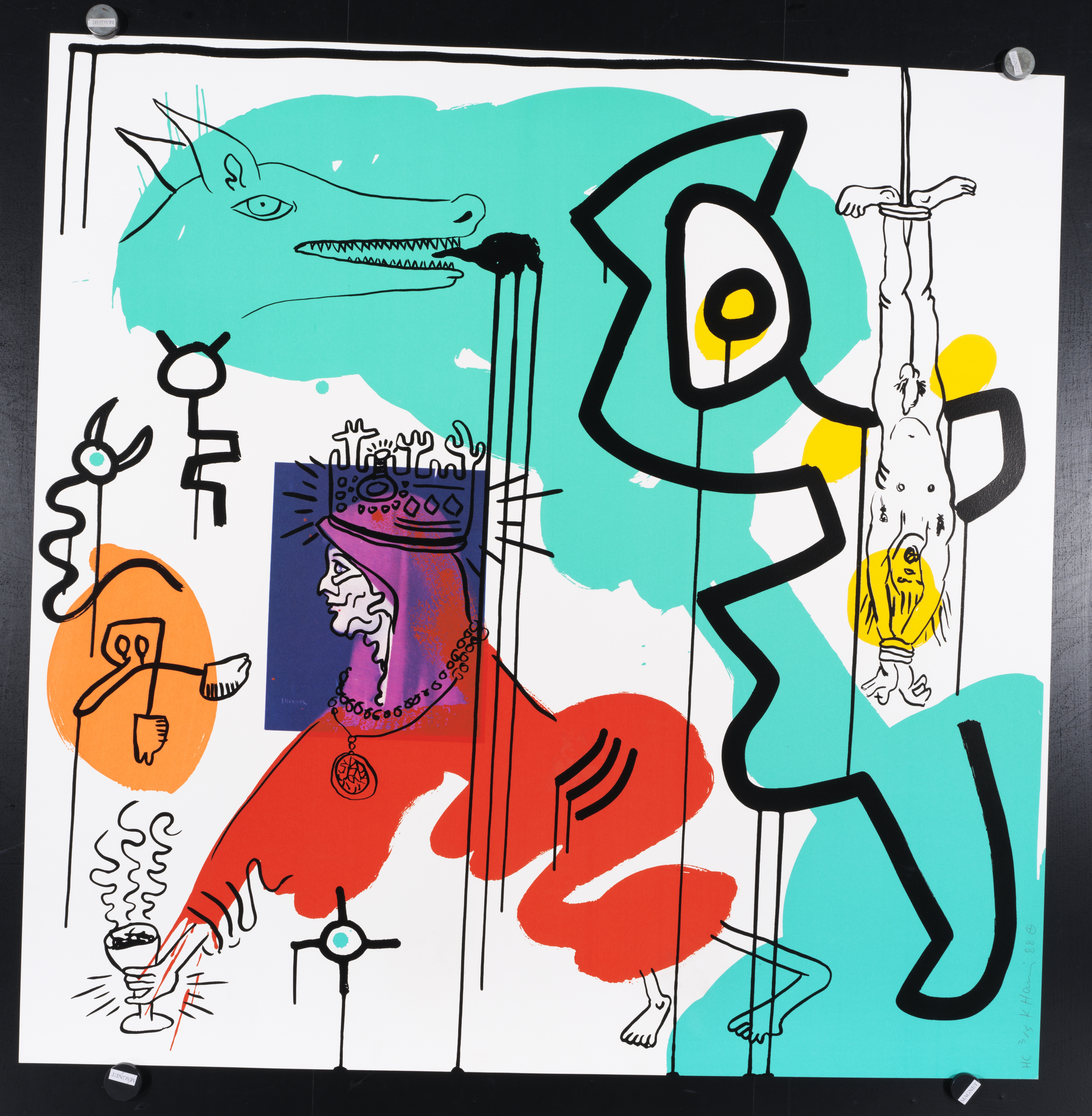 Artwork by Keith Haring, Apocalypse 9, Made of silkscreen in colors