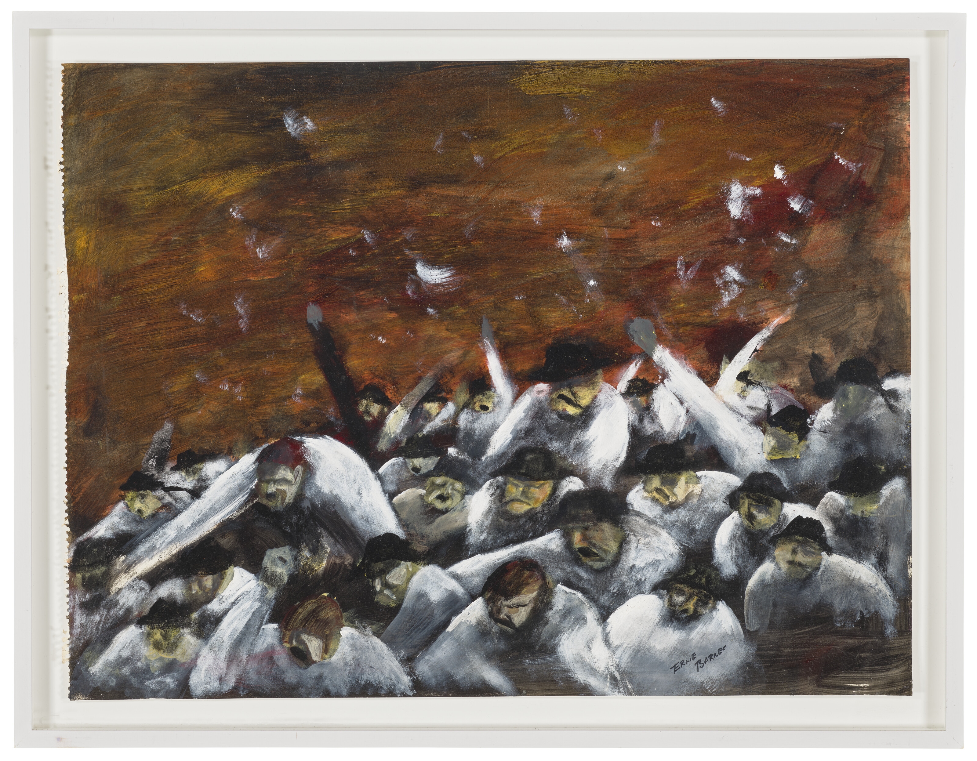 Ernie Barnes | Unruly Fans (1962) | MutualArt