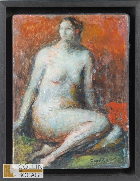 Artwork by Rudolf Capaldo, Nu assis, Made of canvas