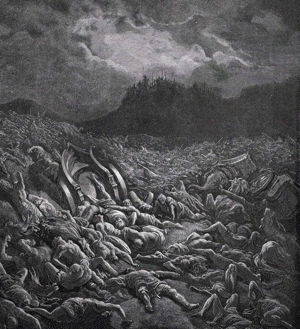 Gustave Doré | Gustave DORE 1800s Biblical Woodcut Ammonites & Moabites ...