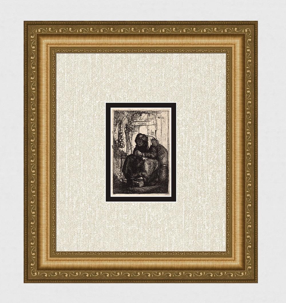 Rembrandt van Rijn | REMBRANDT SIGNED 1800S Etching B134 Old Woman with ...
