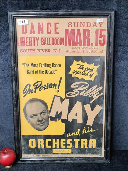 A print of an original poster. Features Billy May and His Or - Billy May