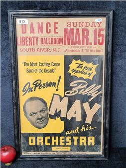 A print of an original poster. Features Billy May and His Or - Billy May