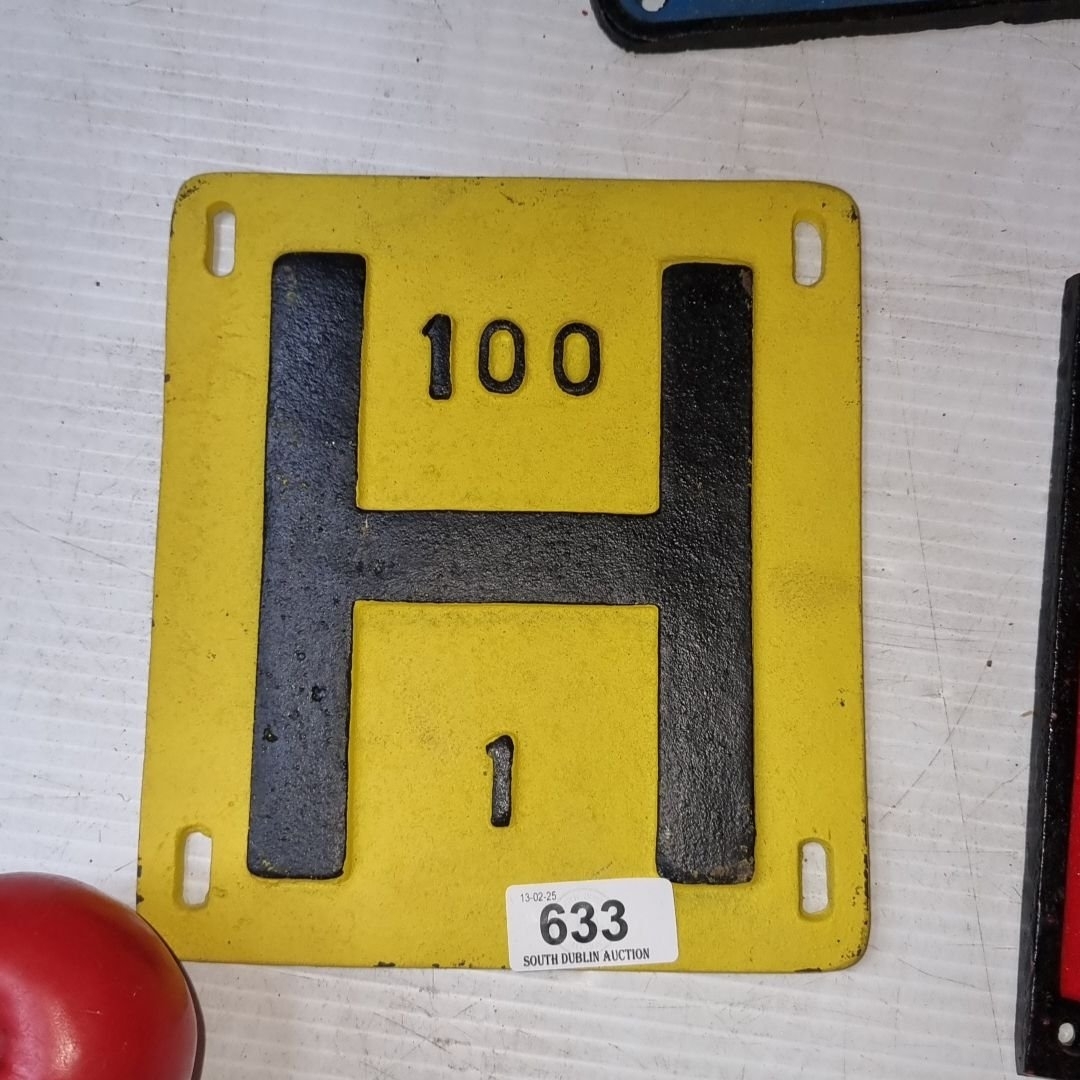 black-vintage-cast-iron-fire-hydrant-marker-painted-yellow-with-r