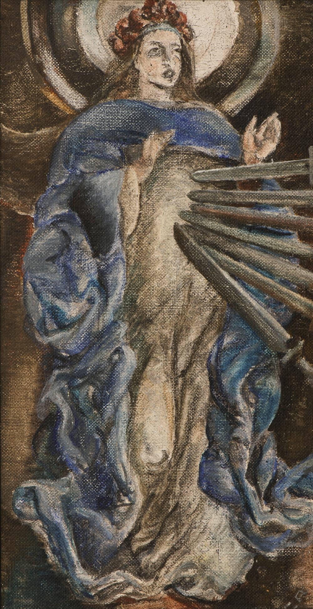 Artwork by Charles Roelofsz, Mary of the Seven Swords, Made of oil on canvas