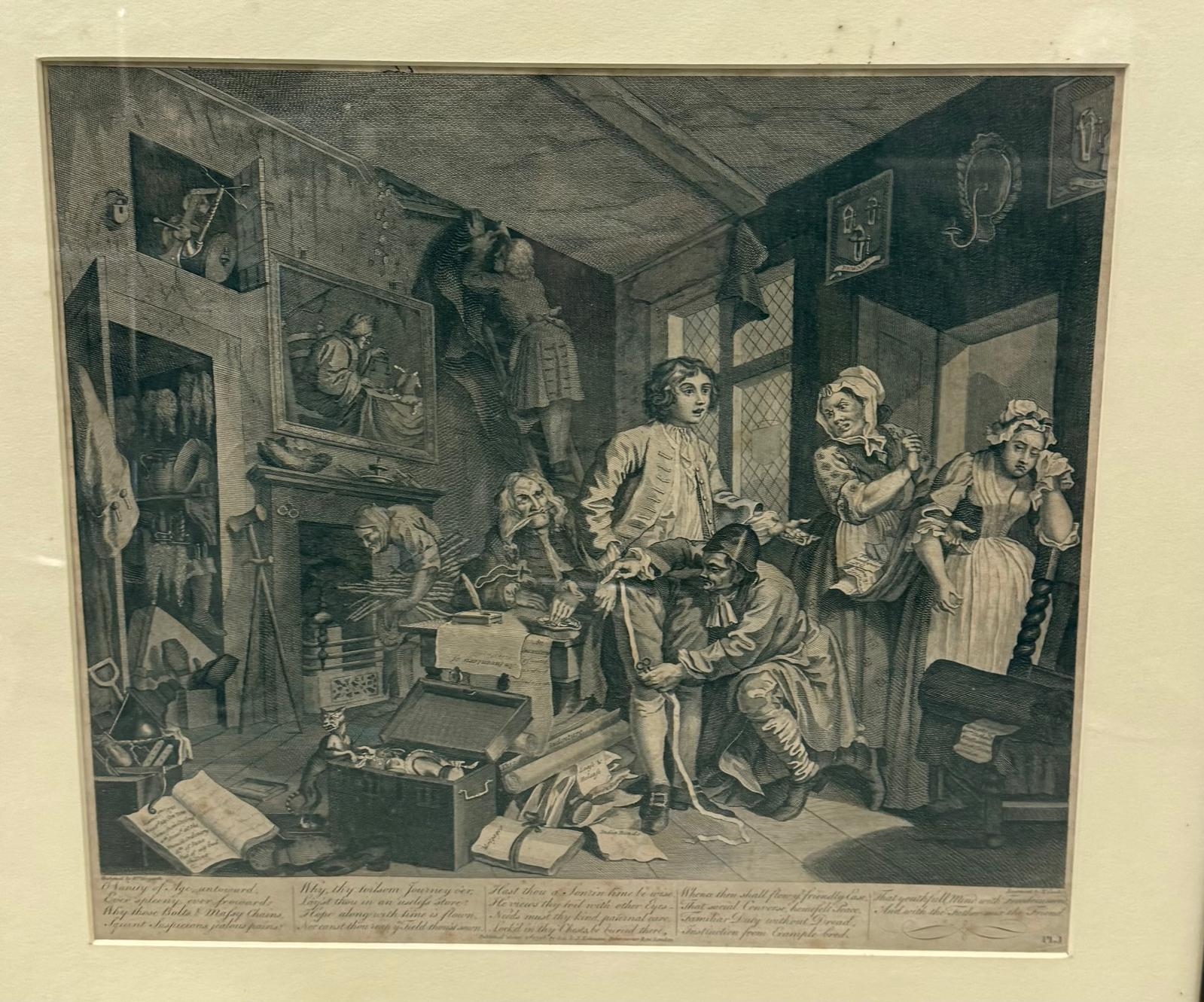 William Hogarth | Four engravings after Hogarth's Rakes Progress ...
