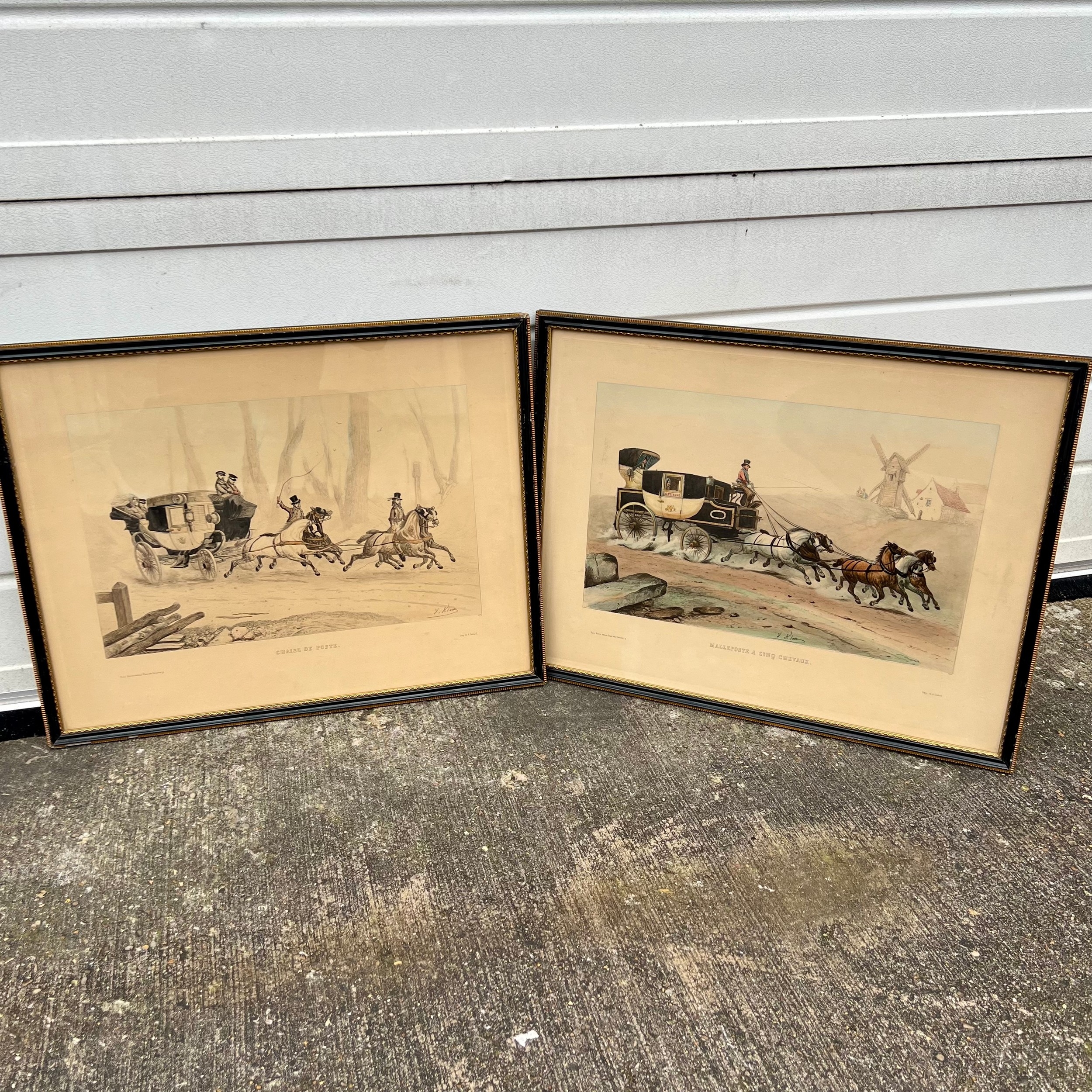 Artwork by Victor Adam, Victor Adam , pair of handcoloured lithog, Made of Handcoloured lithograph