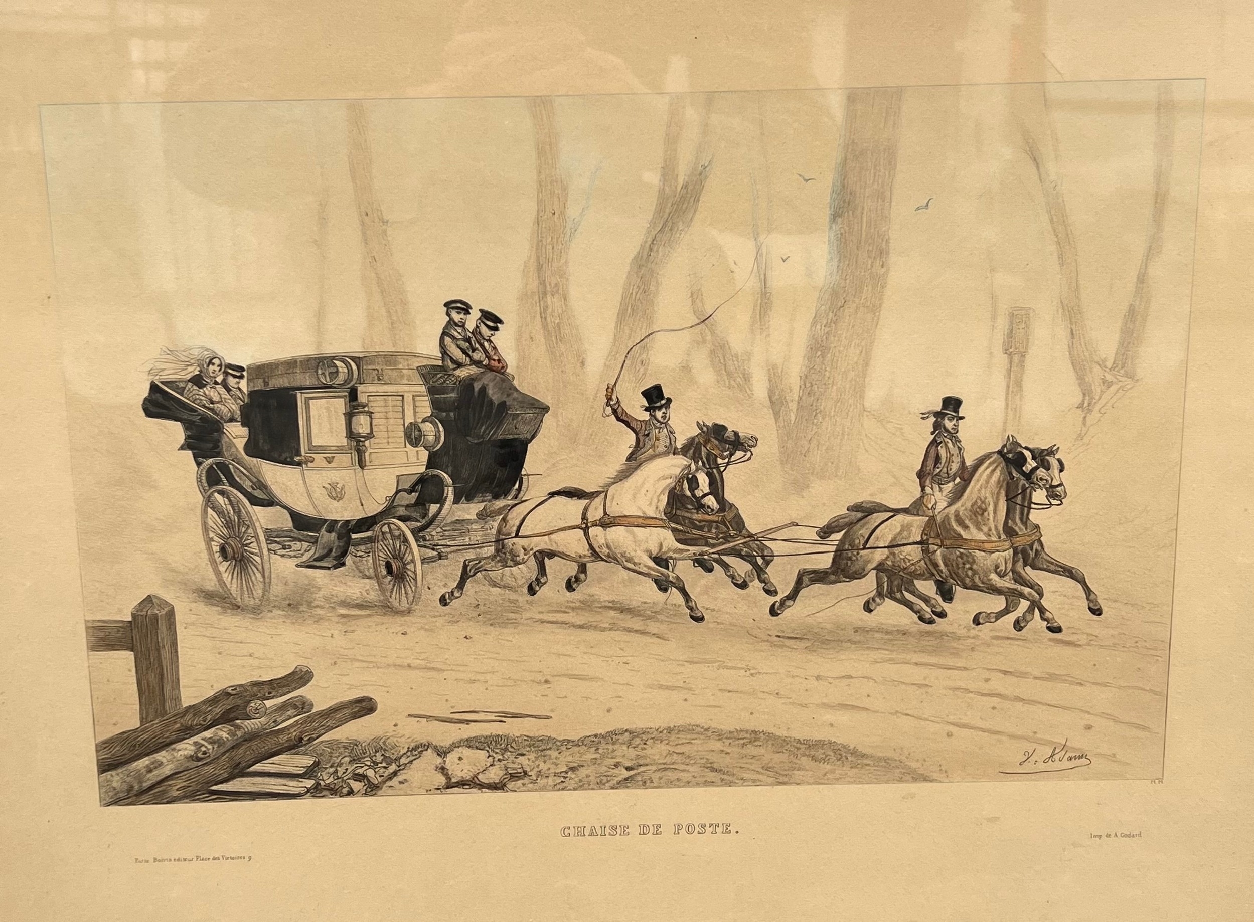 Artwork by Victor Adam, Victor Adam , pair of handcoloured lithog, Made of Handcoloured lithograph