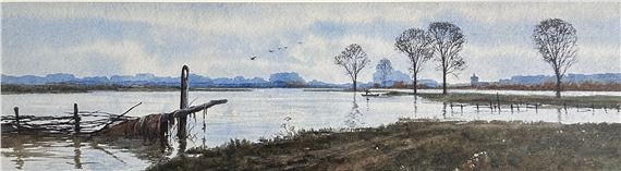 Floods on the Ouse at Biddenham by Athur Anderson Fraser, 1861