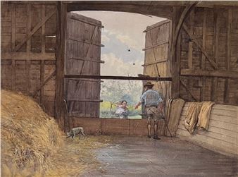 Farm at Lyford, Surrey - Francis Arthur Fraser
