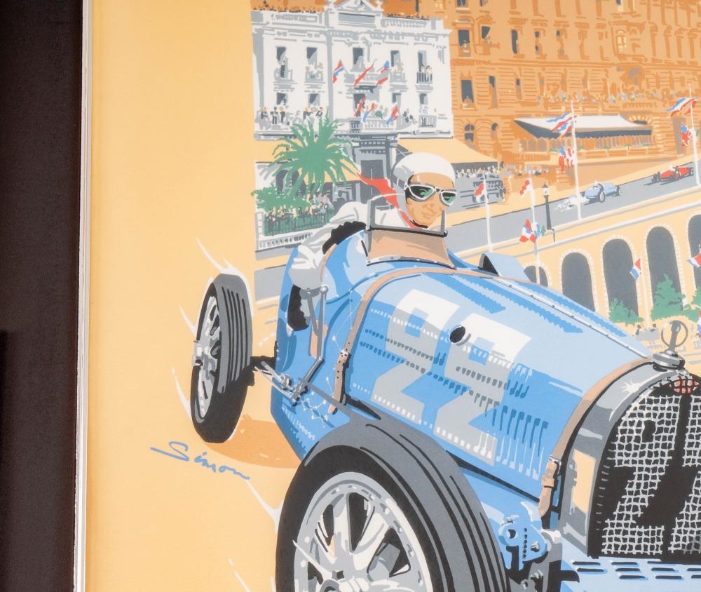 Artwork by Dennis Simon, René Dreyfus Signed Monaco Grand Prix Poster, Made of Poster
lithographic poster