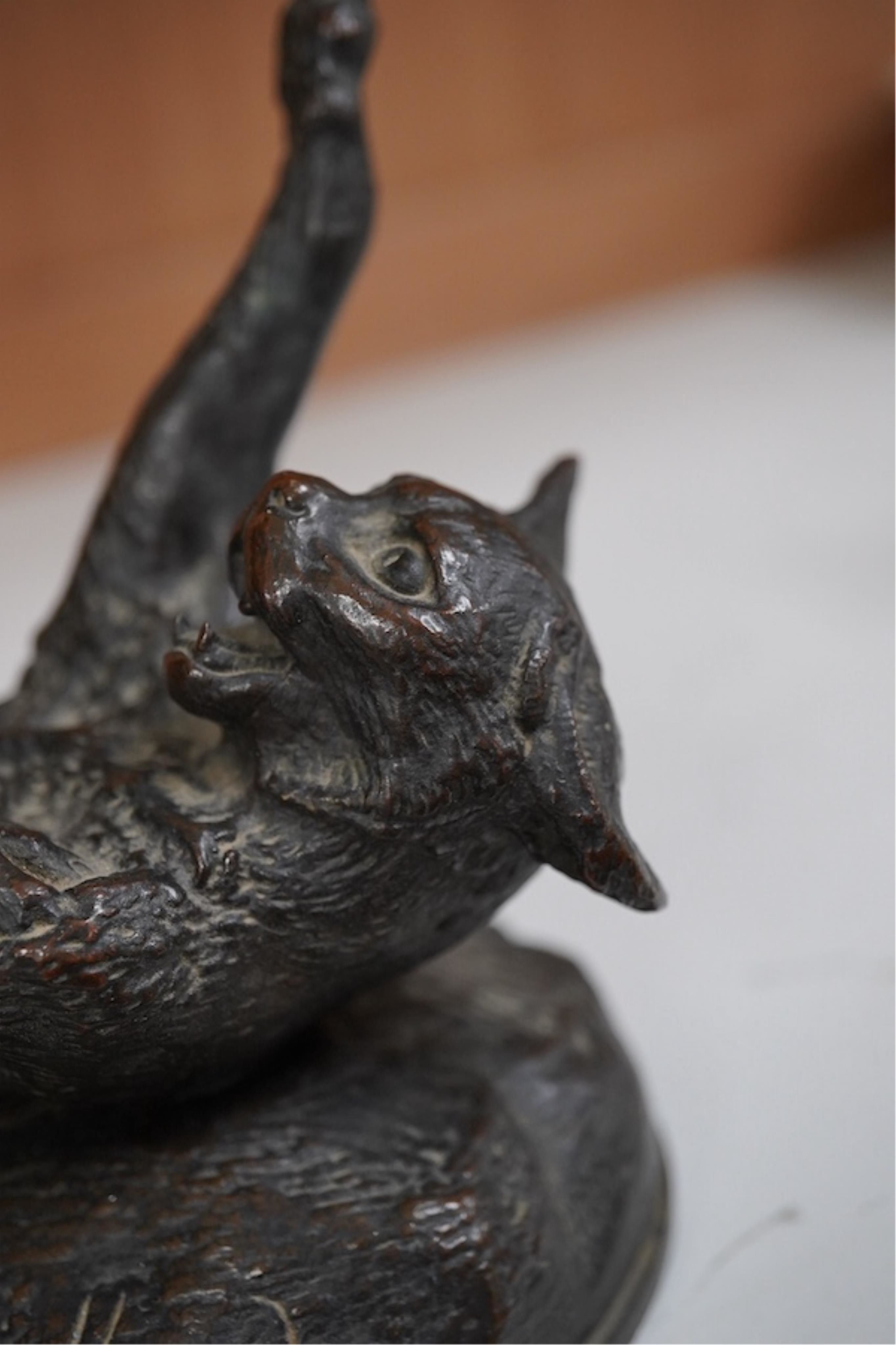 Pierre Louis Rouillard | a bronze group of a dog attacking a cat ...
