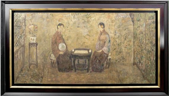 Seated Women Playing Go by Jia Juanli