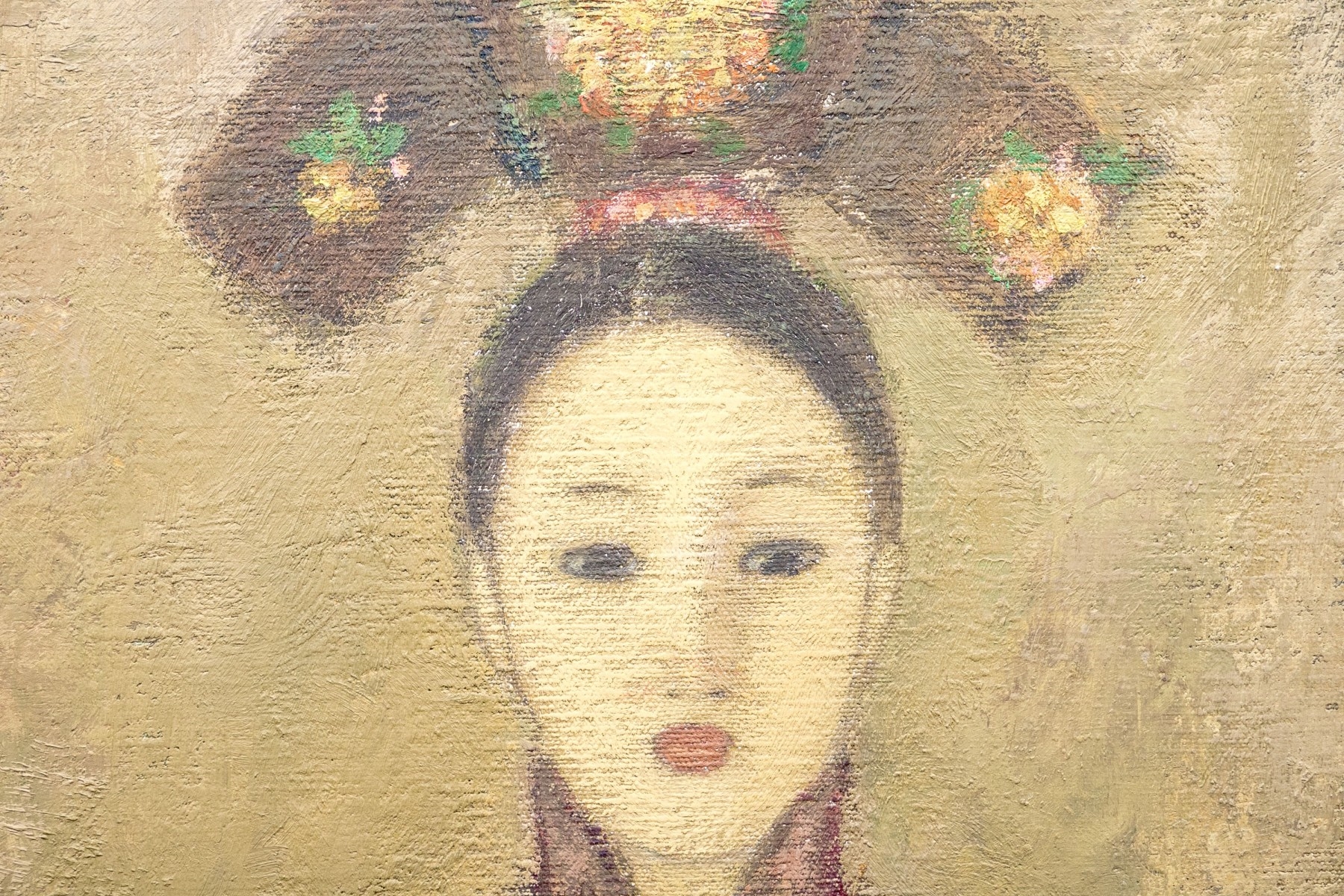Artwork by Jia Juanli, Portrait Of A Woman With A Fan, Made of oil on canvas