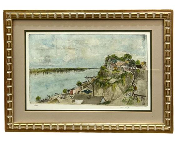 Signed Adam Wurtz “The Fishing Village" Etching