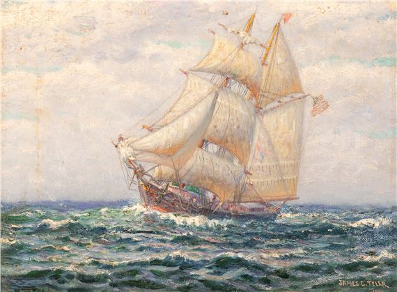 An American Fishing Schooner by James Gale Tyler, 1921