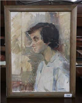 Oil on board portrait by Royal Academy artist Ann Palmer sig - Royal Academy