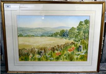 Peter Basham - 'Welsh Scene' watercolour bears a signature 14" x 20" framed - Peter Basham