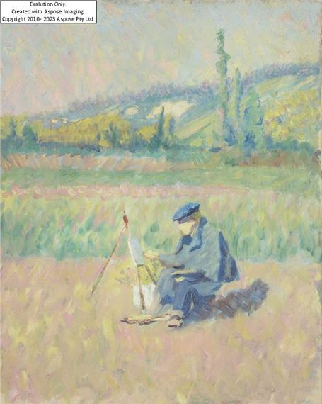 Portrait de lui-meme travaillant;&#160; - Thomas Buford Meteyard