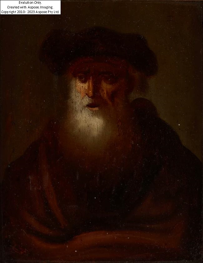 Rembrandt van Rijn | An old man with a beard and dark cap; | MutualArt